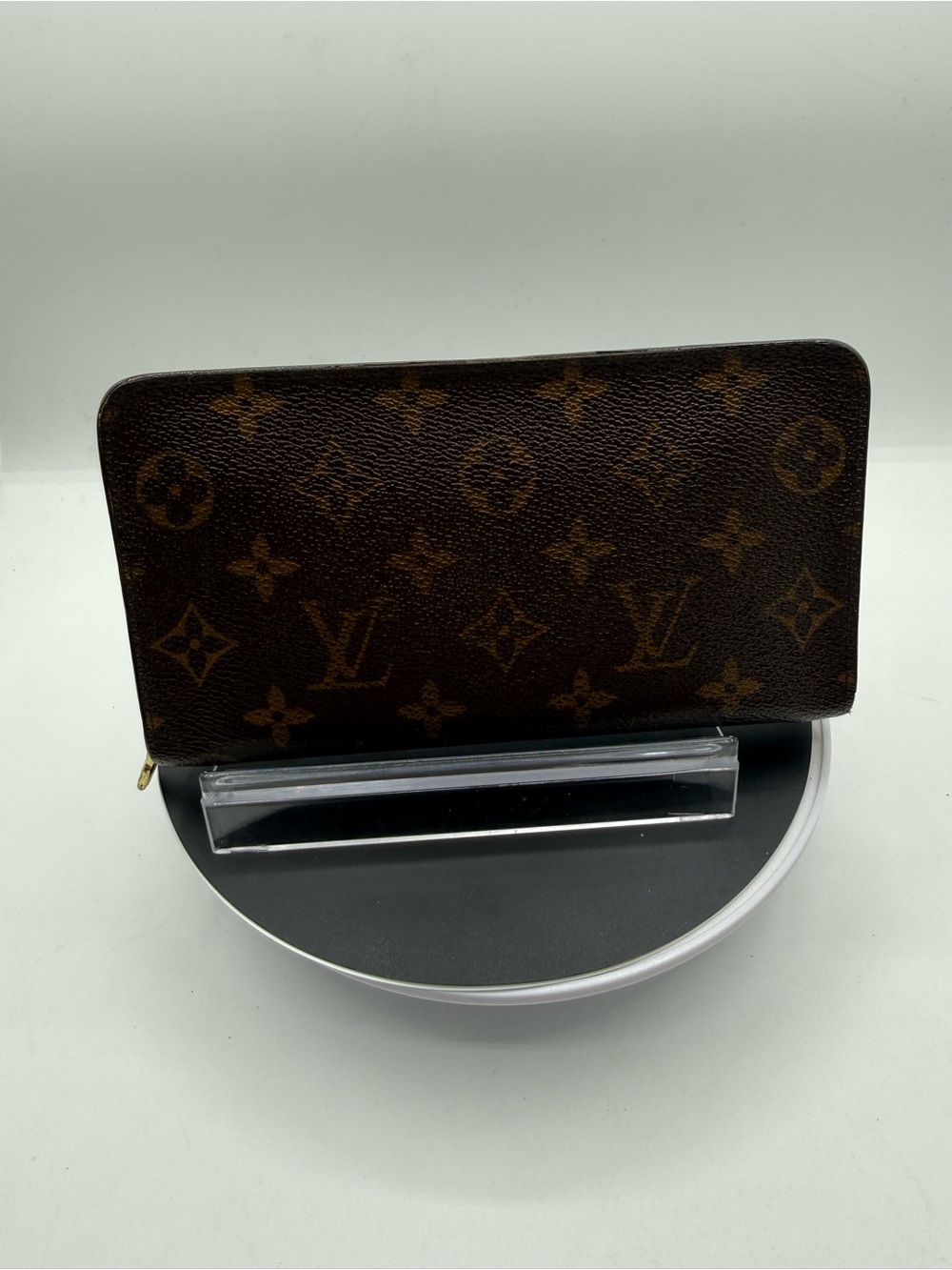 Louis Vuitton Monogram Zip Wallet - Dark Brown with Gold Hardware w/ COA
